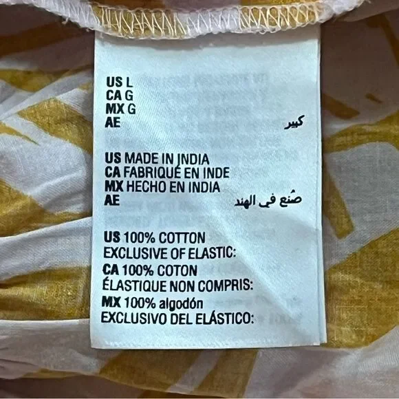 On 34th Cap Sleeve Tropical Peplum Top Pink Yellow Size Large for Macy's - Picture 8 of 9